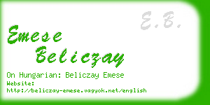 emese beliczay business card